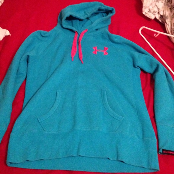 Turquoise and pink under armor storm hoodie