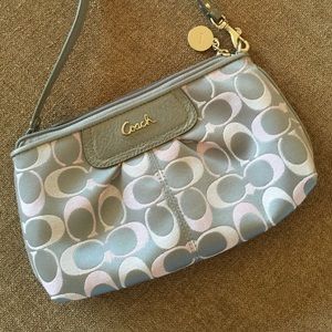 Grey and pink coach little bag