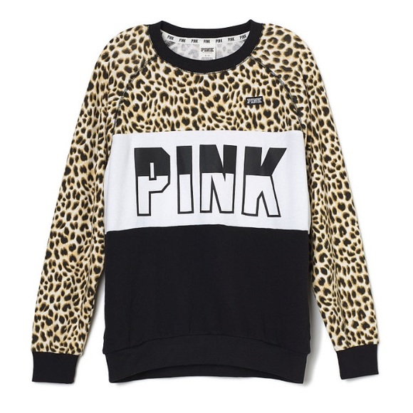 PINK Victoria's Secret Tops - XS size VS PINK cheetah print gym crew.