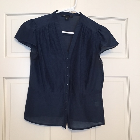 Banana Republic sheer navy top.