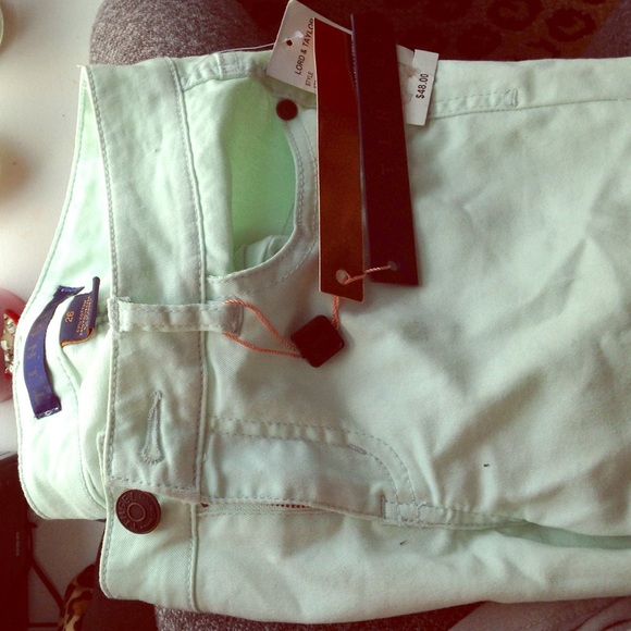 Mint green skinny slim fit jeans