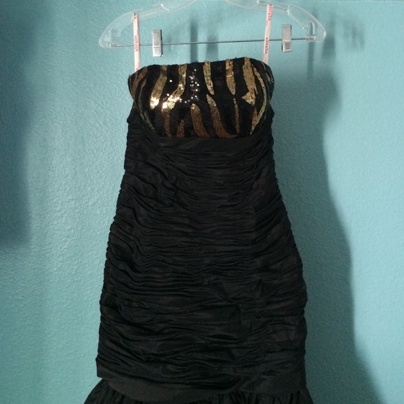 Black and gold zebra dress