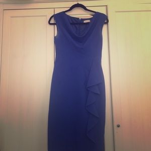 Royal blue ruffled dress