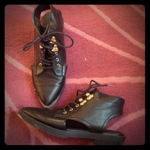 Black oxfords with cutouts