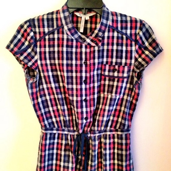 BCBG Checkered Button Down