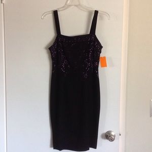 YL little black dress with laser cutout detail