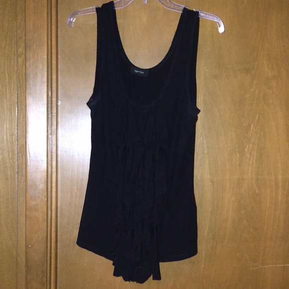 Black cotton tank w/ ruffles... Size XL...