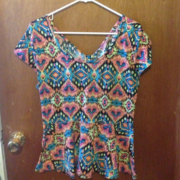 Peplum Aztec Print Shirt.