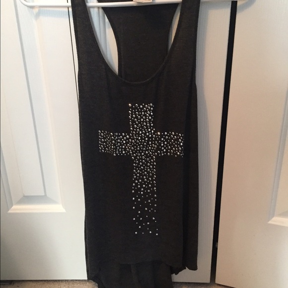 Studded cross tank top