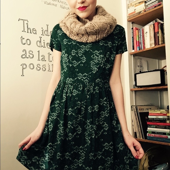 Evergreen cotton babydoll dress