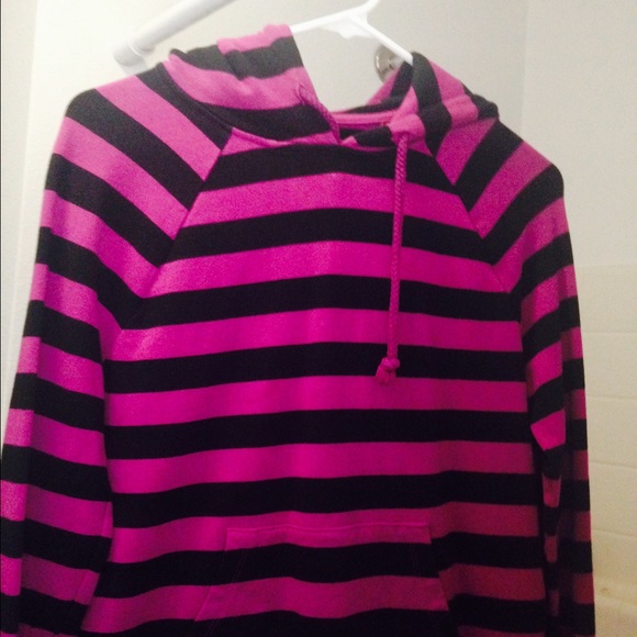 Black and purple striped sweater. Size M