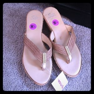 Tan Wedge Sandals