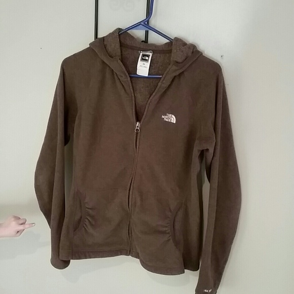 North face lightweight zip hooded fleece
