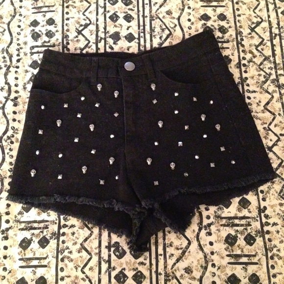 Black Embellished Shorts - Picture 1 of 3