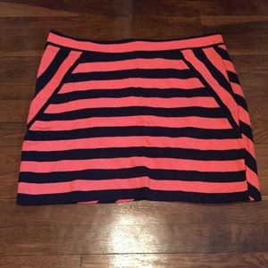 Gap Striped Skirt, Navy and Orange