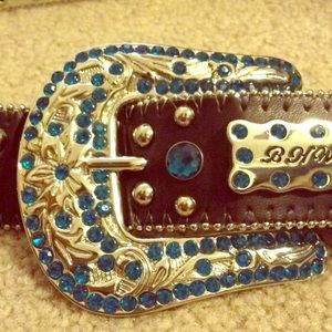 ✨BEDAZZLED✨ cross leather belt NEW