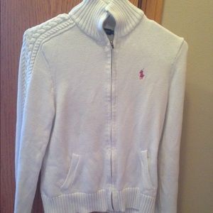 White Ralph Lauren zip up sweater