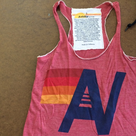 Aviator nation red tank top