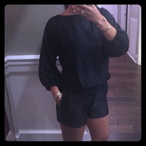 Rachel Roy Black Silk Romper