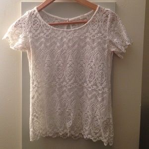Forever 21 white lace top, excellent condition!