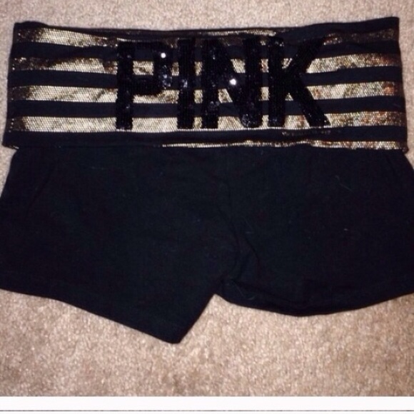Victoria's Secret Gold and black Bling Shorts