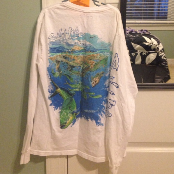 White salt life long sleeve tshirt