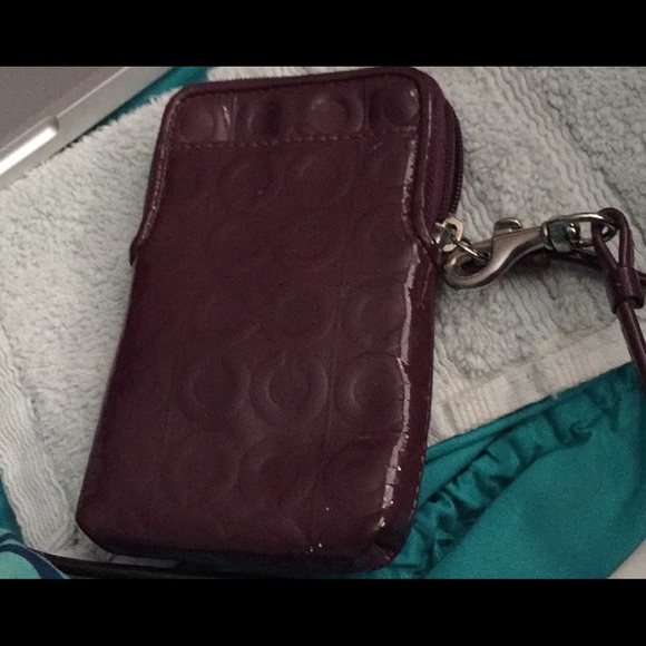 Purple Coach phone Wristlet