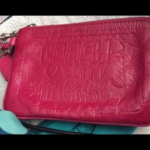 Patent Pink Coach Wristlet
