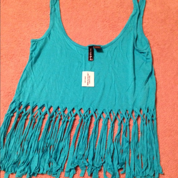 Blue crop top