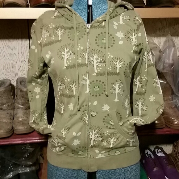 Owl zip up hoodie