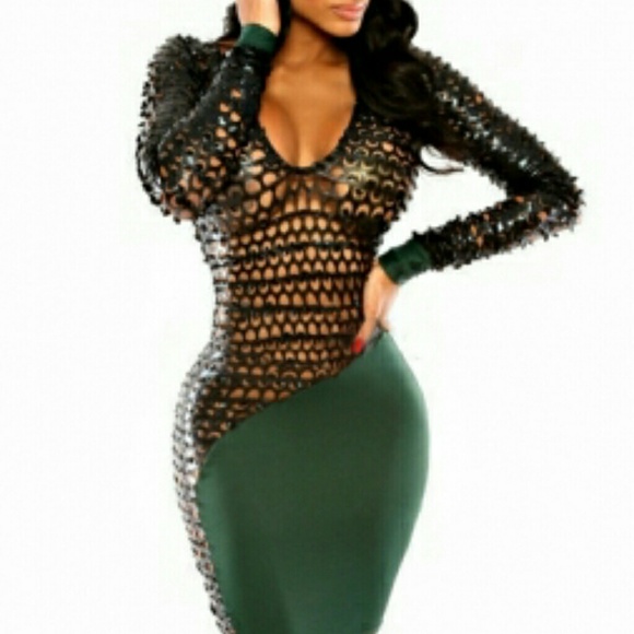 Sexy green and black dress