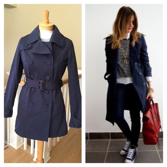 Navy Trench Coat NWOT