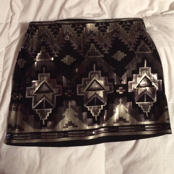EXPRESS GOLD SEQUIN SKIRT