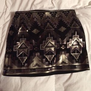 EXPRESS GOLD SEQUIN SKIRT