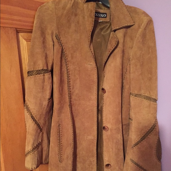 Brown long peacoat jacket