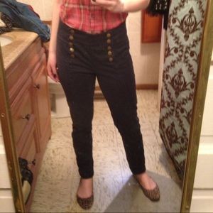 Forever 21 high-waisted denim w/ gold buttons