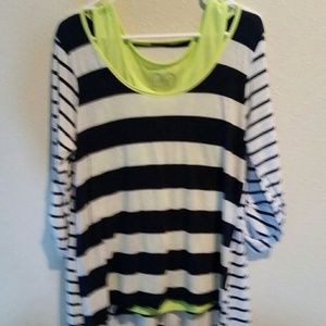 Stripe shirt and tank combo