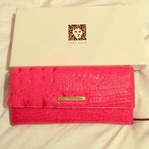 Pink peach wallet Anne Klein