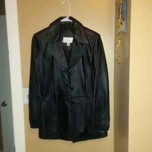 Black leather coat