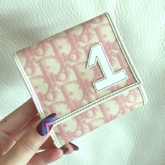 christian dior pink wallet