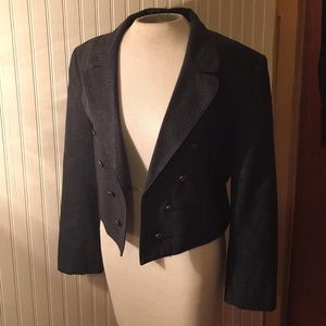 Vintage dark grey military style cropped jacket