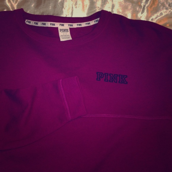 PINK Victoria's Secret Tops - Victoia's Secret VS pink maroon red sweatshirt