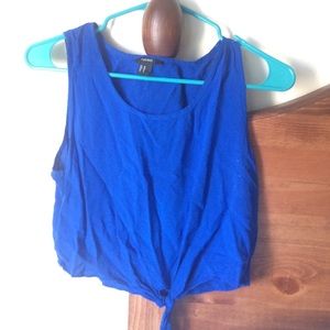 Blue, tie crop top