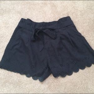 High waisted suede shorts.