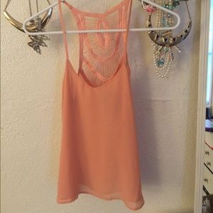 Peach flowy top