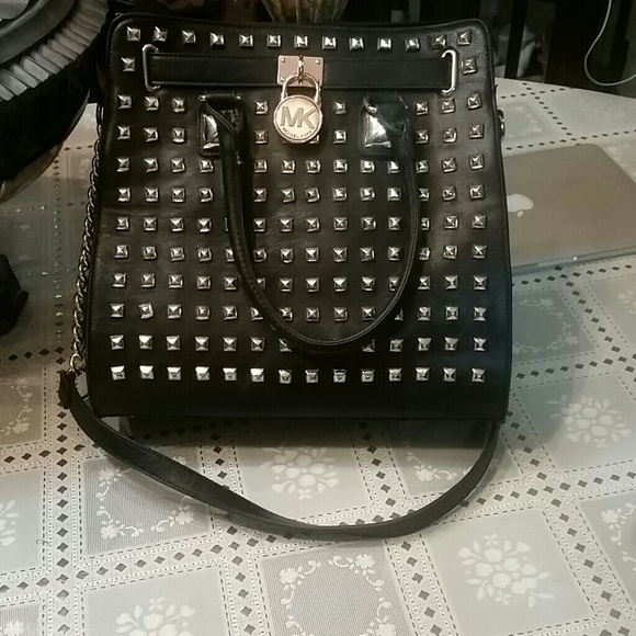 Studded hand bag
