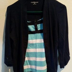 3/4 sleeve shirt with jacket front