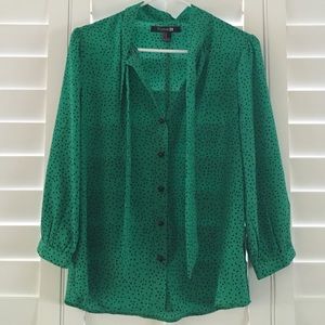 Green Polka Dot Blouse Forever 21