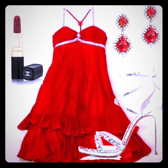 Paris TONY BOWLS Red Dress