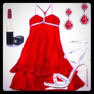 Paris TONY BOWLS Red Dress